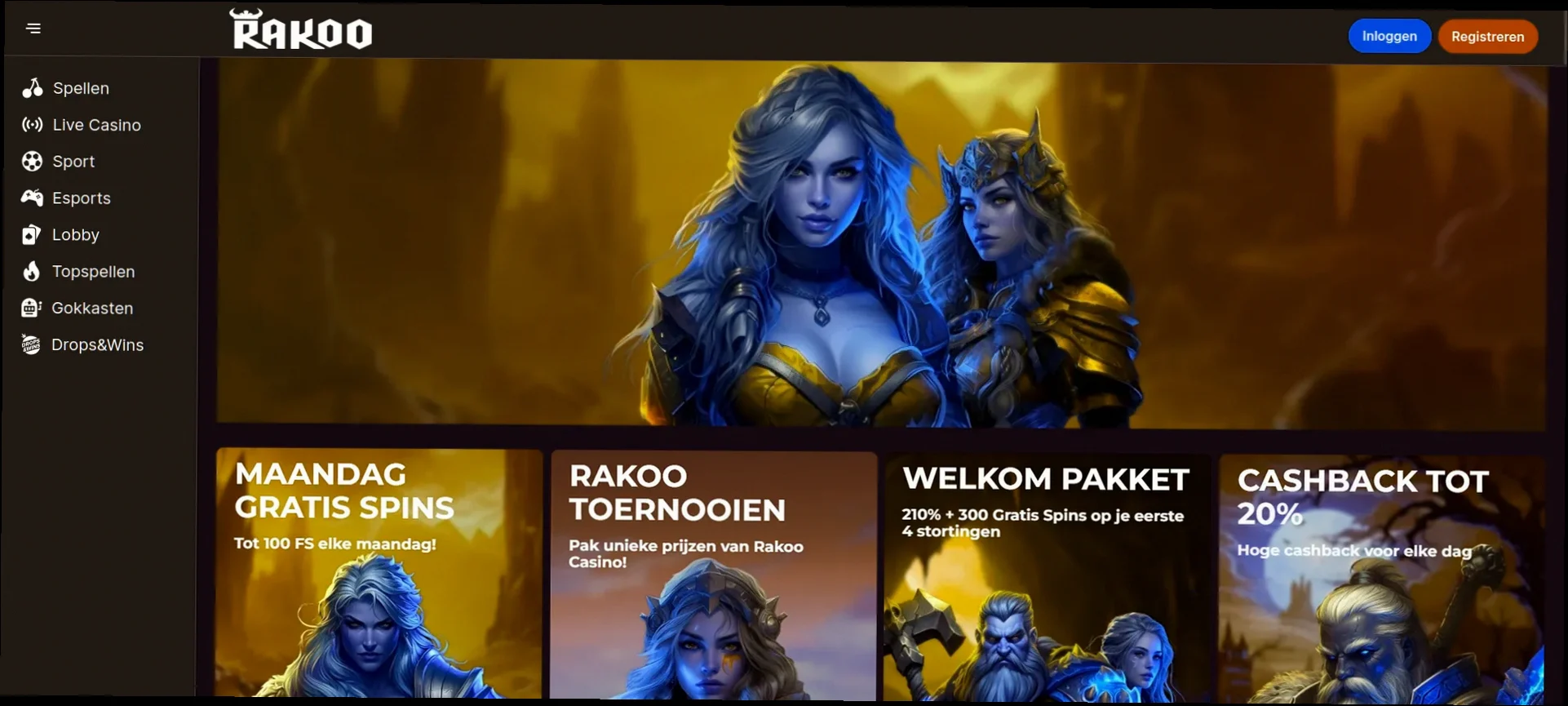 Rakoo Casino 210% tot €3.000 + 300 Gratis Spins